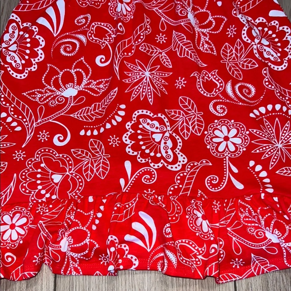 🛍️ 3 for $20 🛍️ - NWT - George Kids Red and White Floral Dress - Picture 4 of 6